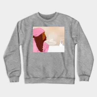 Sweet Joy in the Snow - African American Girl Crewneck Sweatshirt